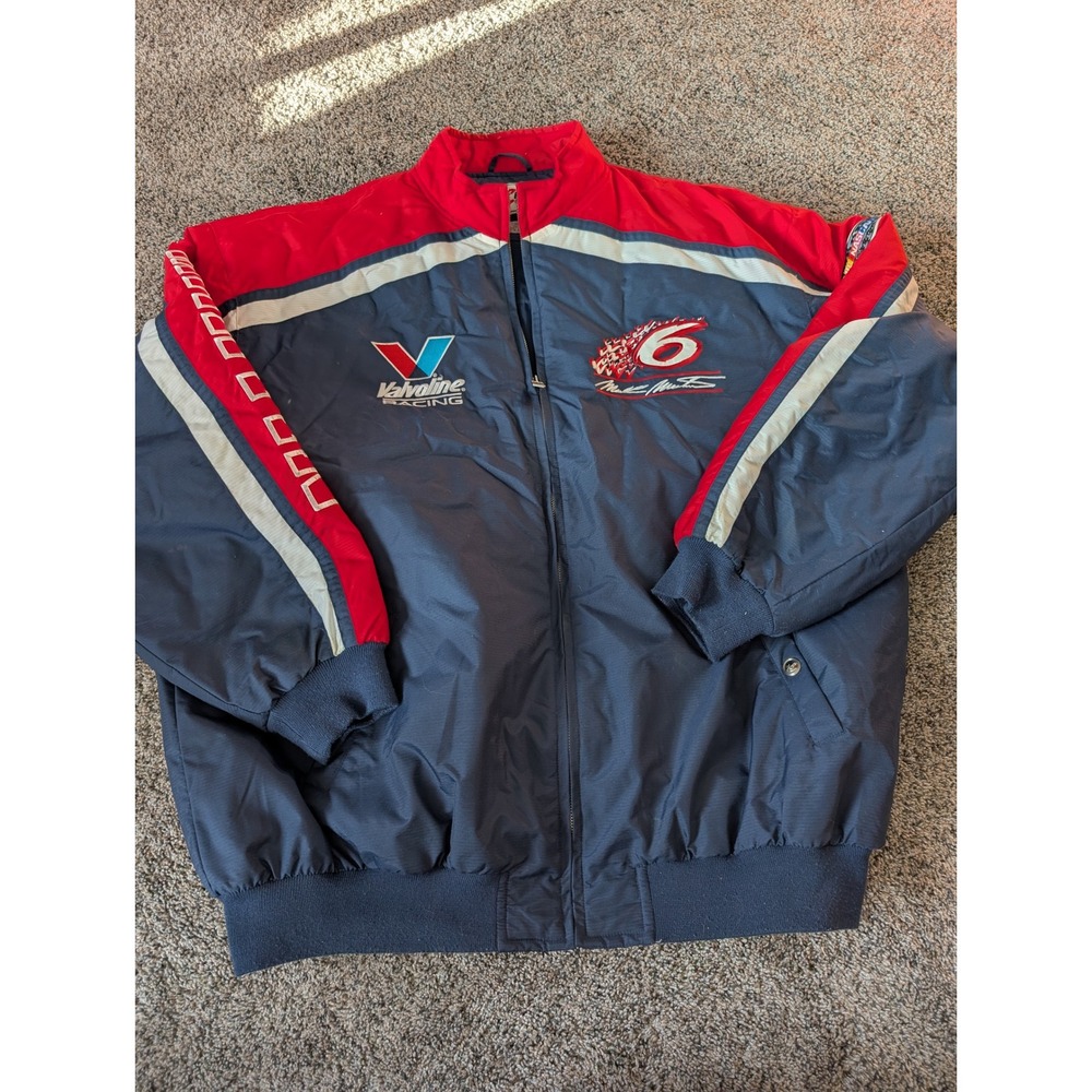 Chase Authentics Mark Martin Valvoline Racing Jacket Mens XXL‎ Navy Red Vintage